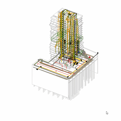 Modern architectural building designed using BIM